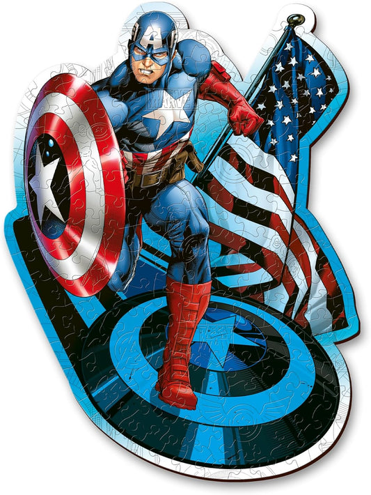 Trefl Wood Puzzle Marvel Fearless Captain America 160 Piece
