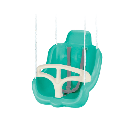 Swing with safety lock, front bar