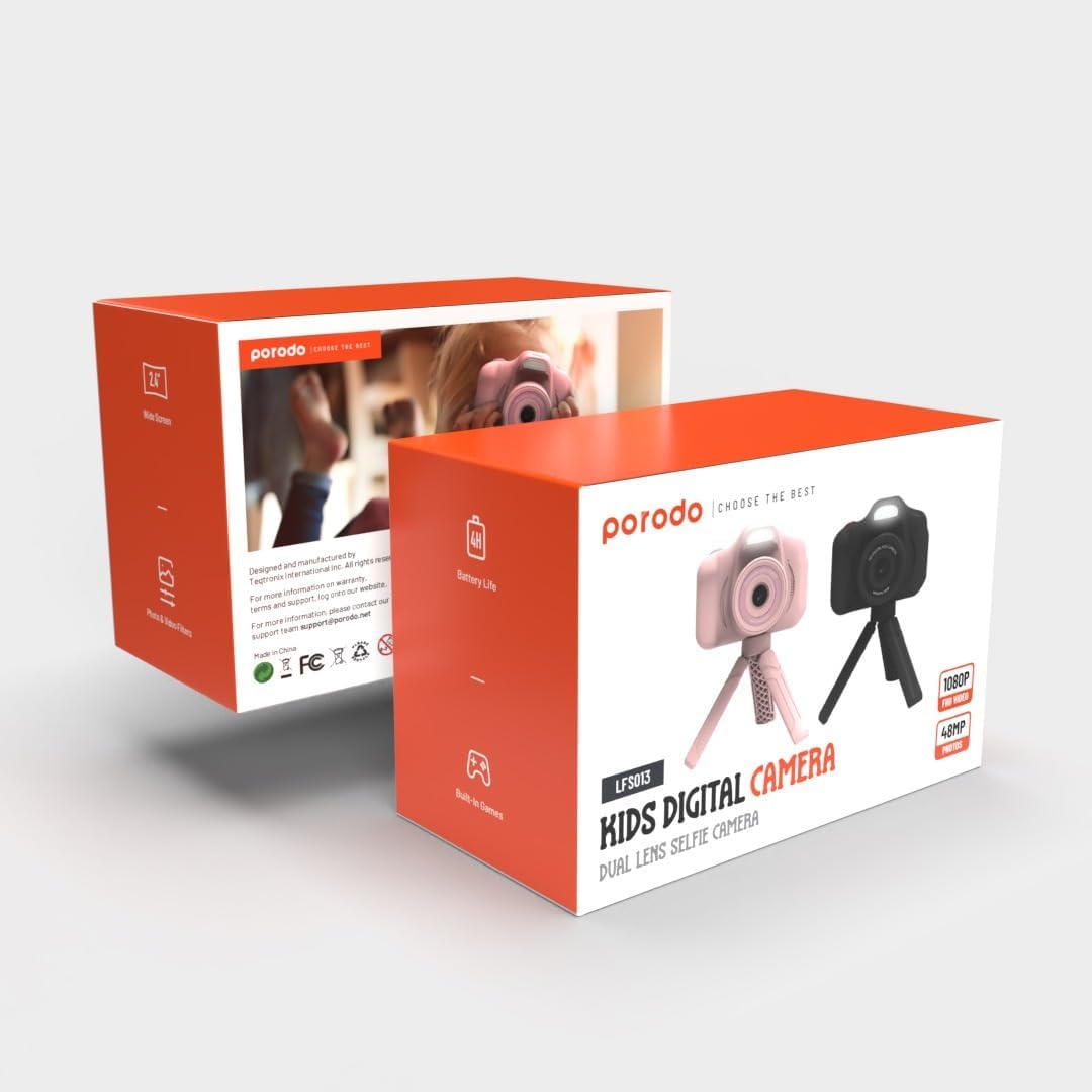 Porodo LIFESTYLE KIDS FOCUS CAMERA WITH TRIPOD STAND