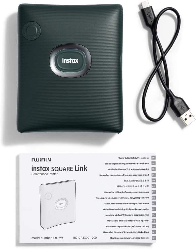 Instax Square Link Smartphone Photo Printer, Midnight Green