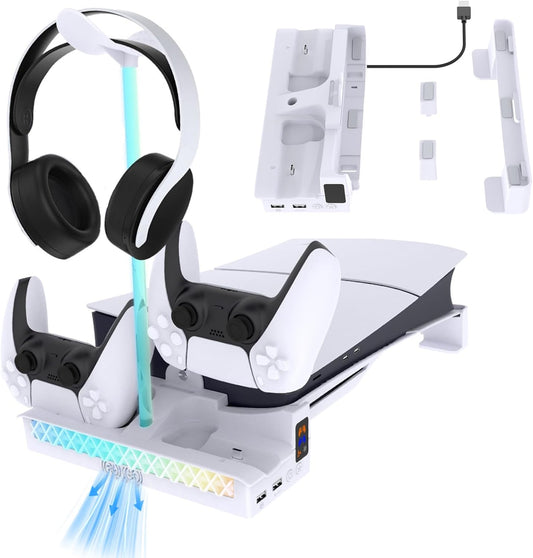 PS5 Slim/PS5 Pro Horizontal Stand with Cooling Fan