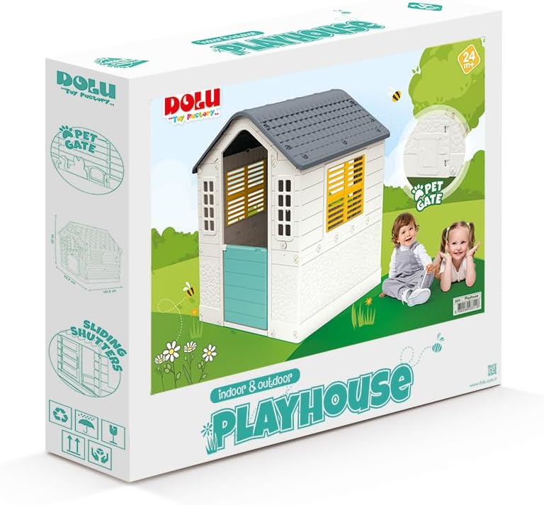 Playhouse with pet house & post box