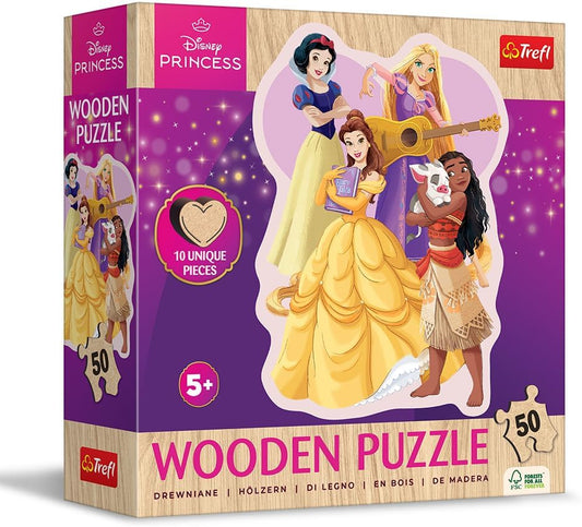 Trefl Wooden Puzzle Disney Princess, Magical Princesses - 50 Piece