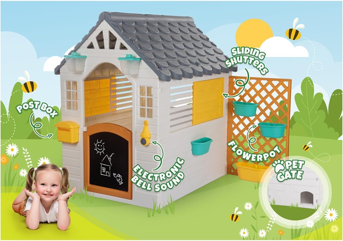 Garden Playhouse with bell, post box