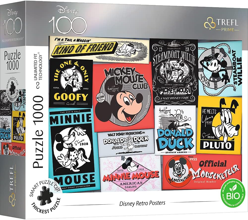 Trefl Puzzle: Disney Retro Posters - 1000 Pieces