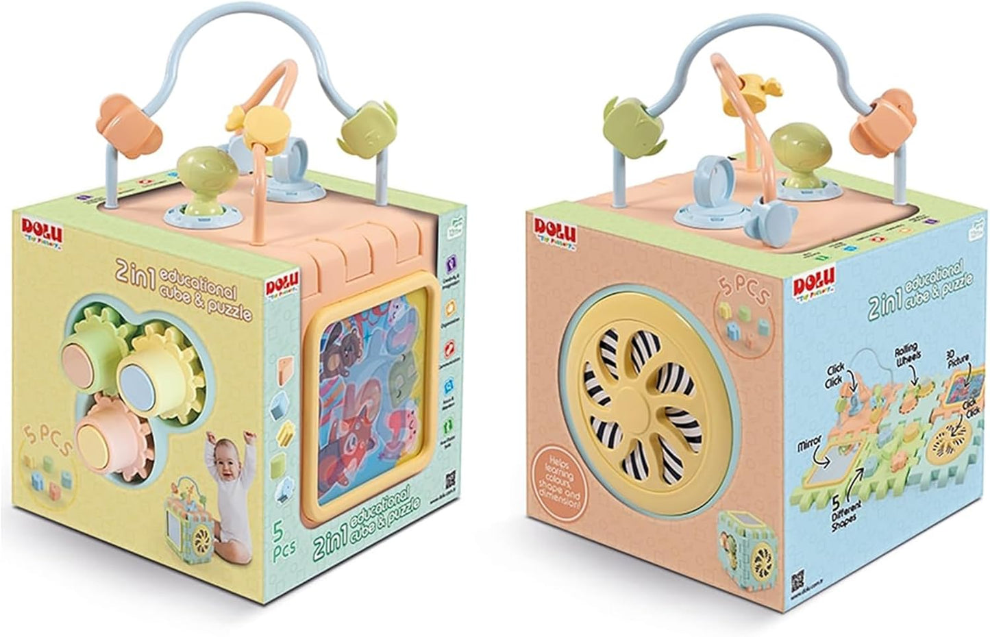 2 IN 1 Educational Cube & puzzle