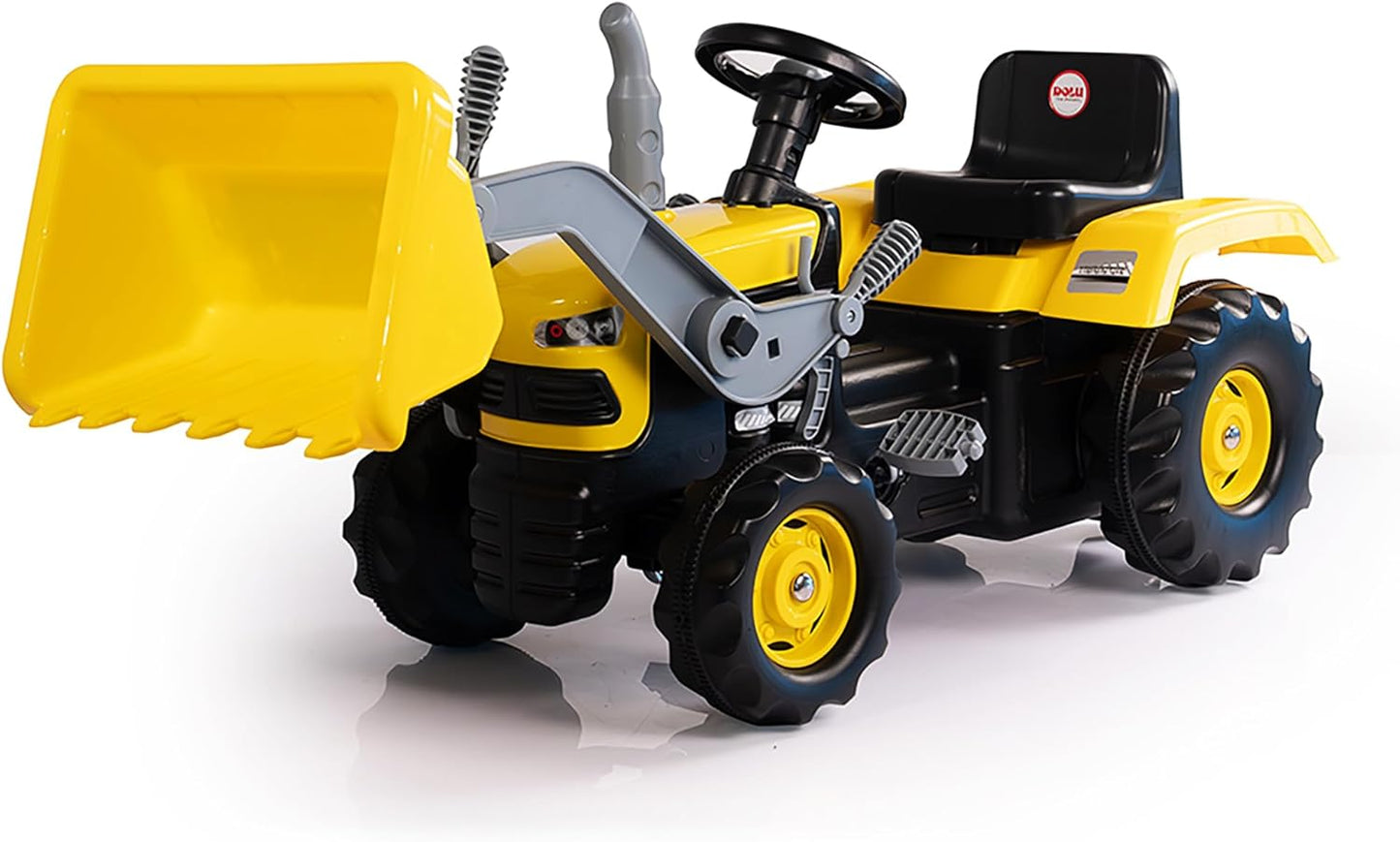 Yellow Pedal Tractor with Excavator