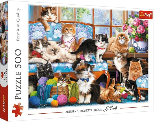 Trefl Puzzle:  Cat Family, Animal 500 Piece