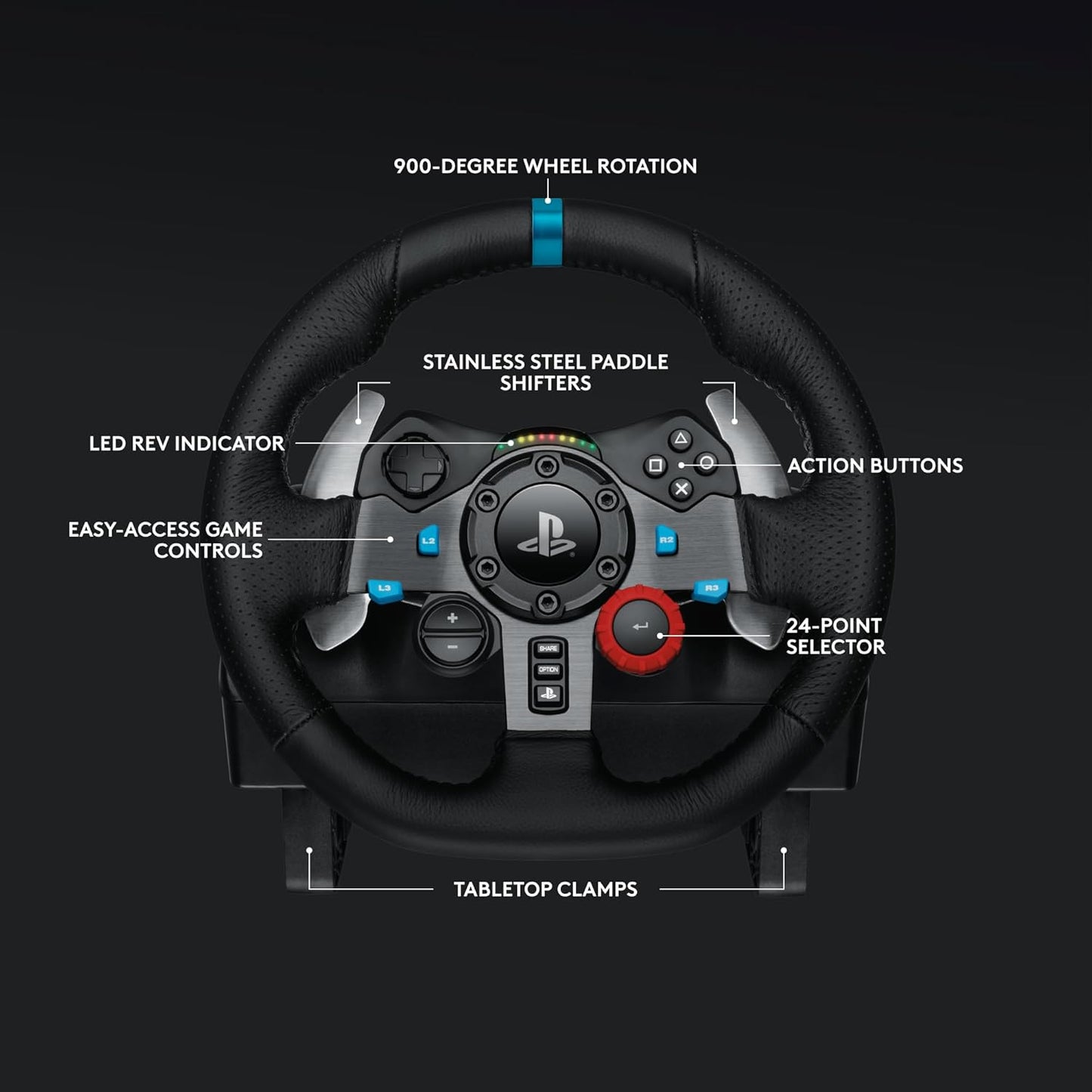 Logitech G29 Driving Force Racing Wheel and Pedals - For PS5, PS4 and PC
