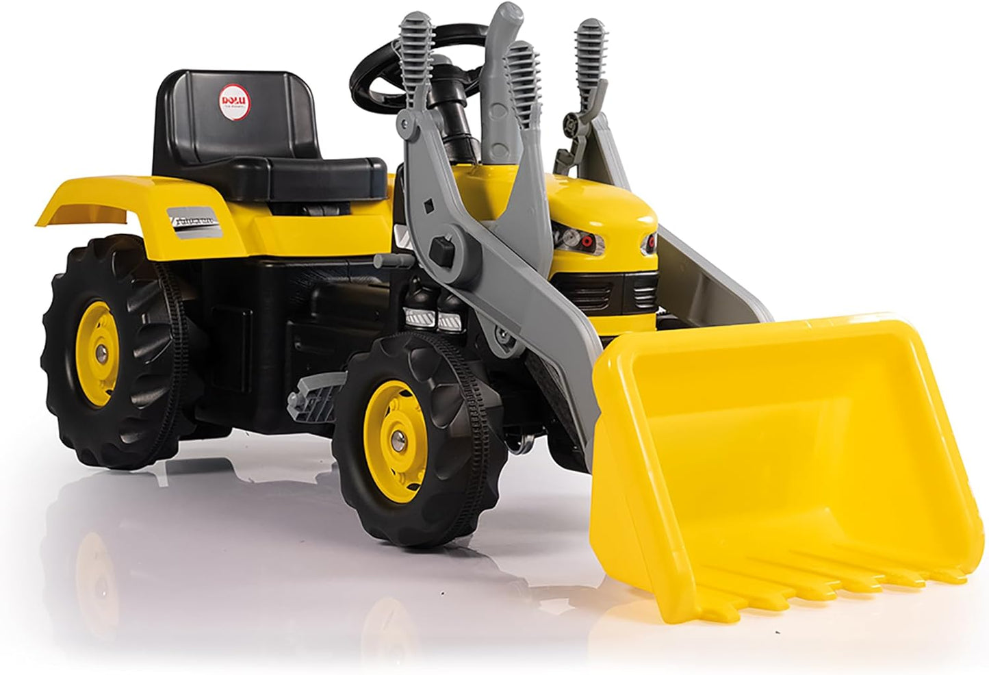 Yellow Pedal Tractor with Excavator