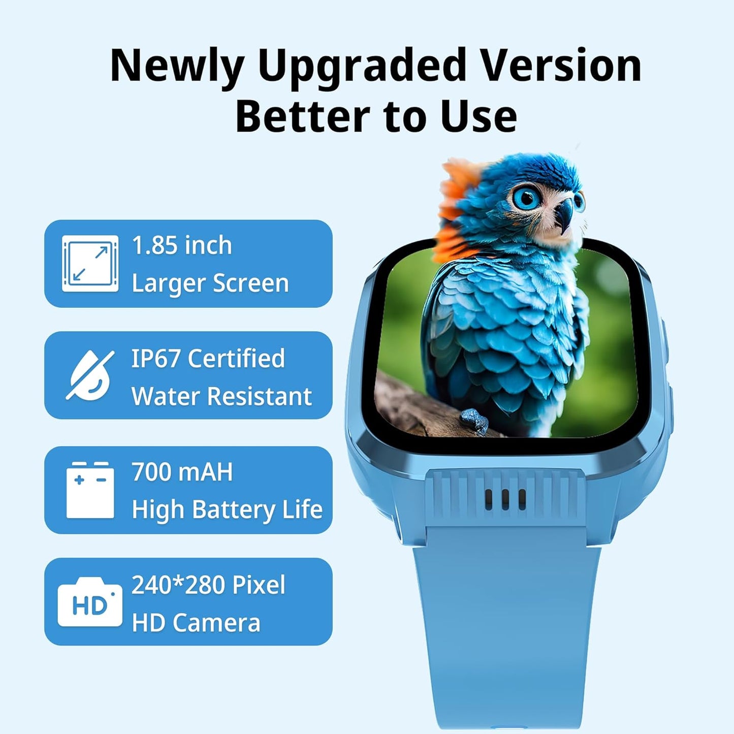 4G Kids Smart Watch Boys with GPS Tracker & Video Calling Texting Kids Cell Phone Watch