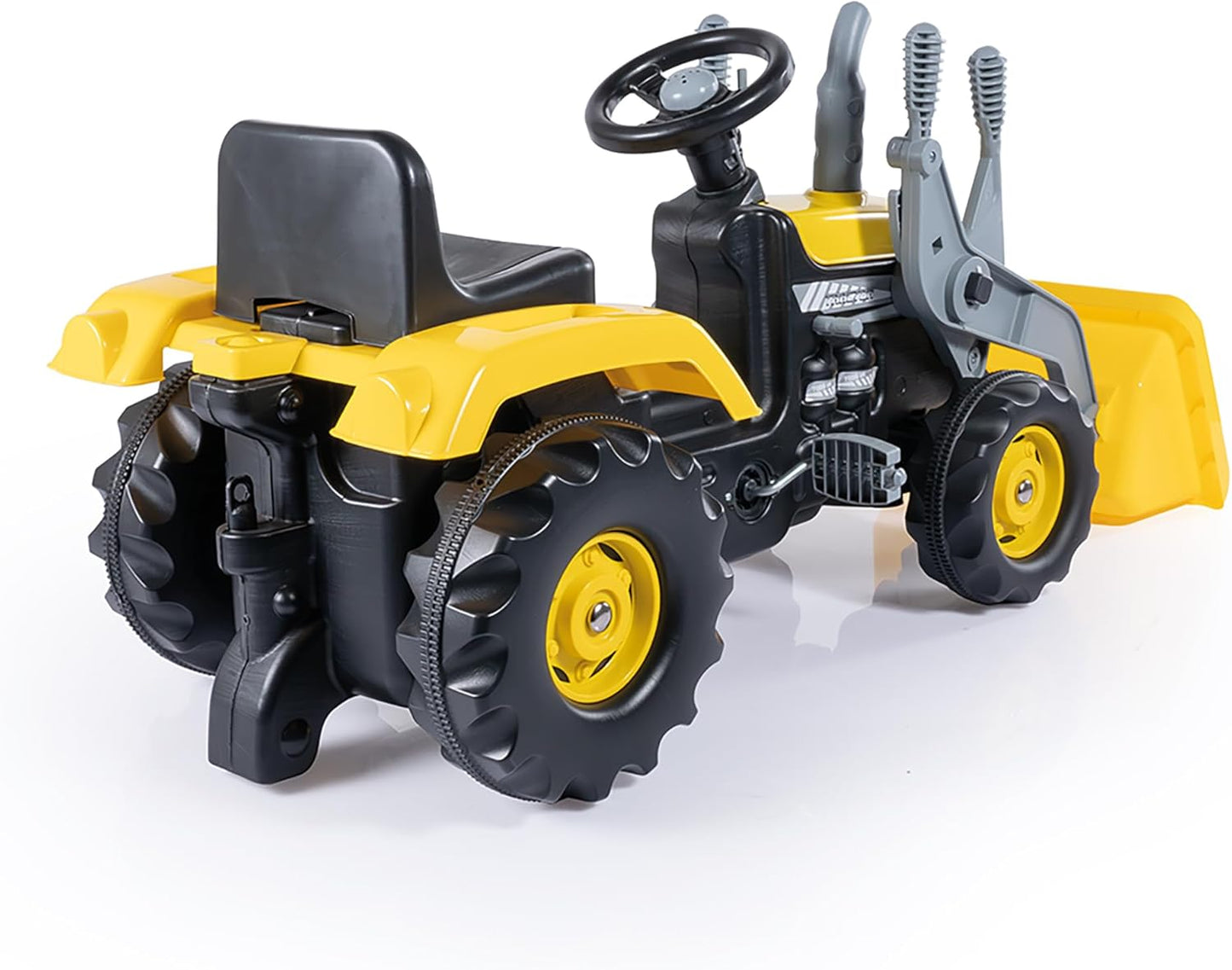 Yellow Pedal Tractor with Excavator