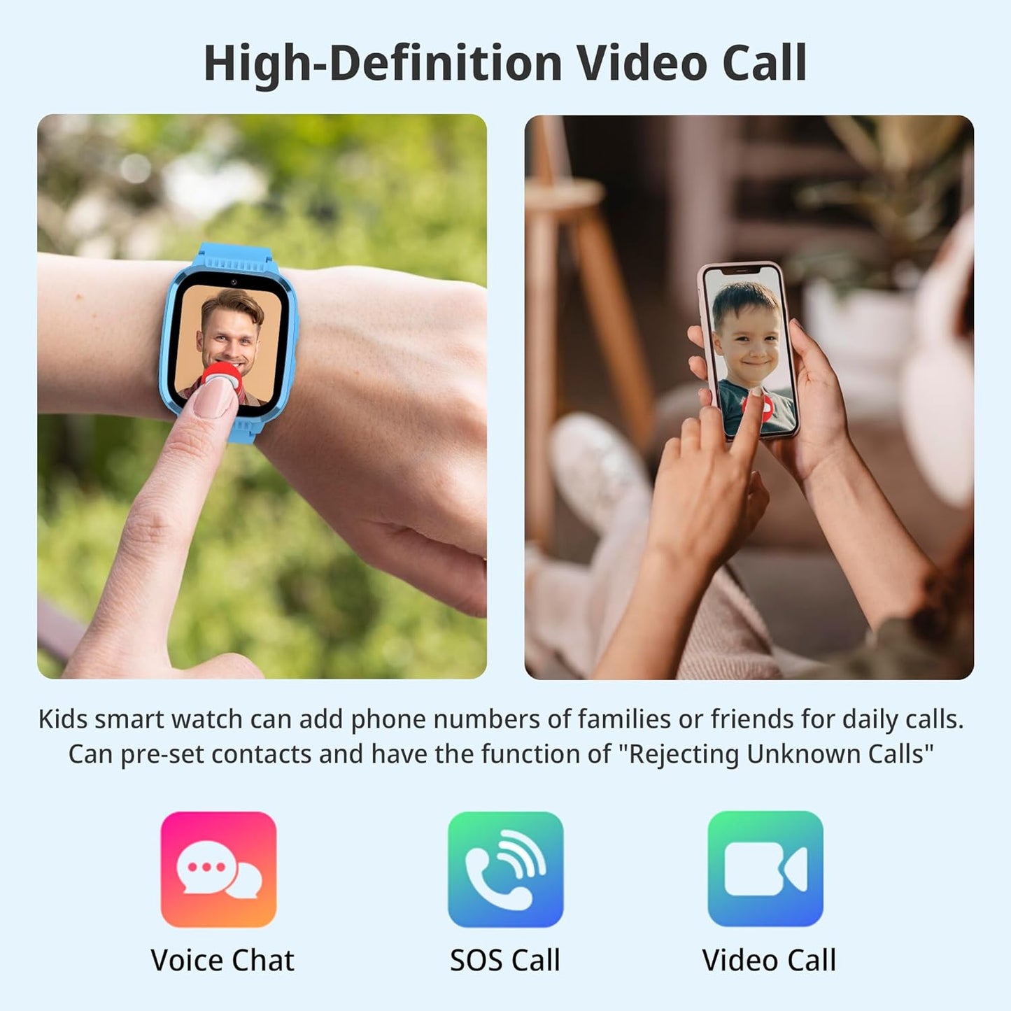 4G Kids Smart Watch Boys with GPS Tracker & Video Calling Texting Kids Cell Phone Watch