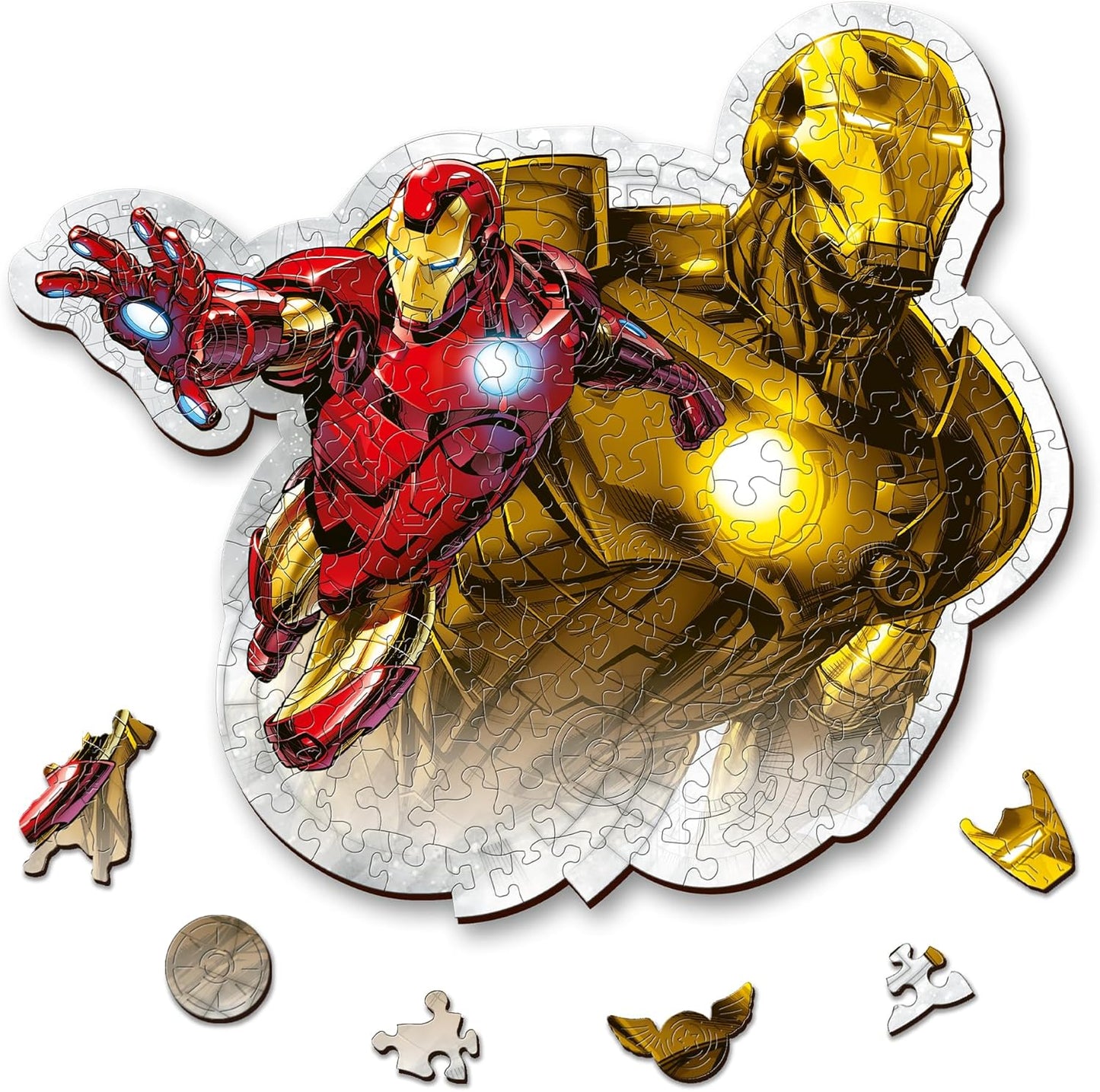 Trefl Wood Puzzle Marvel Brave Iron Man Irregular Shapes, 160 Piece
