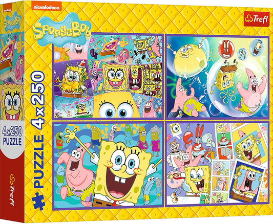 Trefl Puzzle: 4-in-1 SpongeBob's Crazy World , 4 x 250 Pieces,