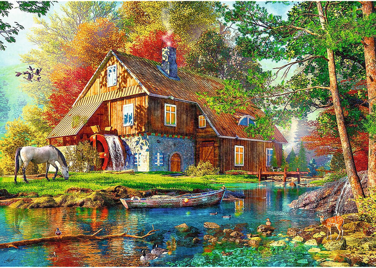 Trefl Puzzle: Landscape Cottage on the River 500 Pieces
