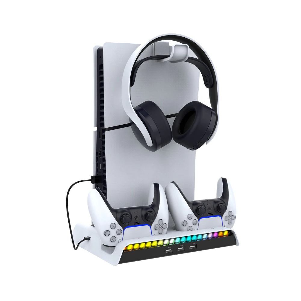 Ipega Vertical Stand for PS5 (cooling fan + charging dock + headset holder + RGB light)