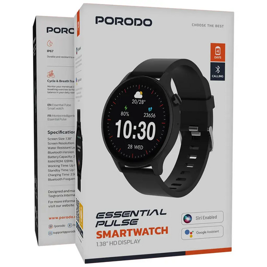 Porodo Essential Pulse Smart Watch 1.38" HD Display