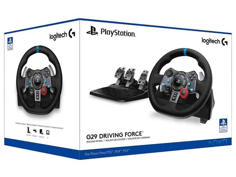 Logitech G29 Driving Force Racing Wheel and Pedals - For PS5, PS4 and PC