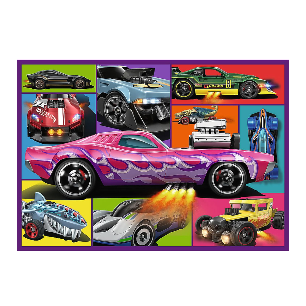 Trefl Puzzle: 4-in-1 Hot Wheels Racing Cars - 250 Pcs